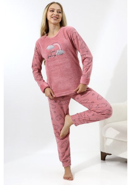 Fwn 5010 Peluş Welsoft Polar Kışlık Yumoş Kadın Pijama Takımı