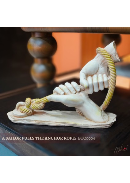 ip çeken eller heykeli, yaşam mücadelesini sembolize ediyor -Mükemel orijinal tasarım