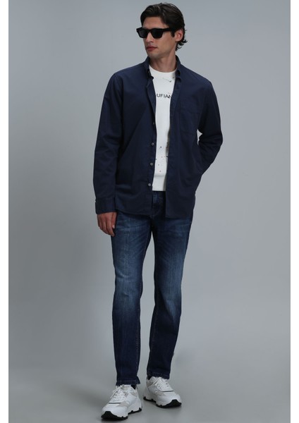 Real Erkek Basic Gömlek Comfort Fit Lacivert
