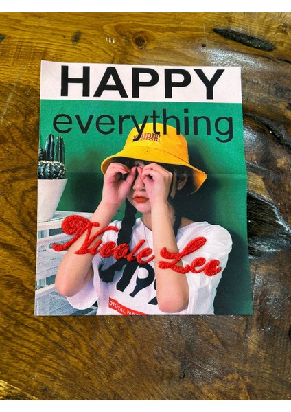 25X27 cm Happy Yaılı Aplike Arma Yama Dikiş Aksesuarı