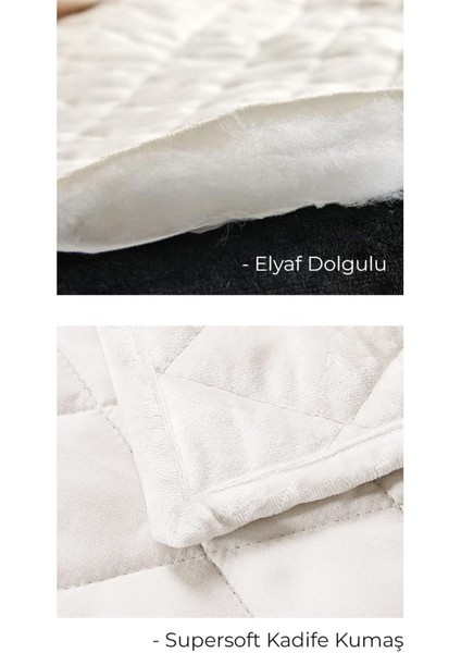 Kapitone Kadife Yatak Örtüsü Seti Tek Kişilik Supersoft 2 Parça Yumuşak Elyaf Dolgulu Çeyizlik