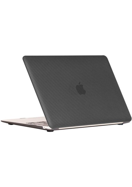 Macbook 13.3’ Air 2020 A2337 Htstore Msoft Araçbon Fiber Tasarımlı Kapak-Siyah