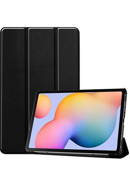 Lenovo Tab M10 Plus TB-125F - TB-128F 3. Jenerasyon Htstore Smart Kapak Standlı 1-1 Kılıf-Siyah