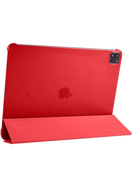 Apple iPad Pro 12.9 2022 M2 Htstore Smart Kapak Standlı 1-1 Kılıf-Rose Gold