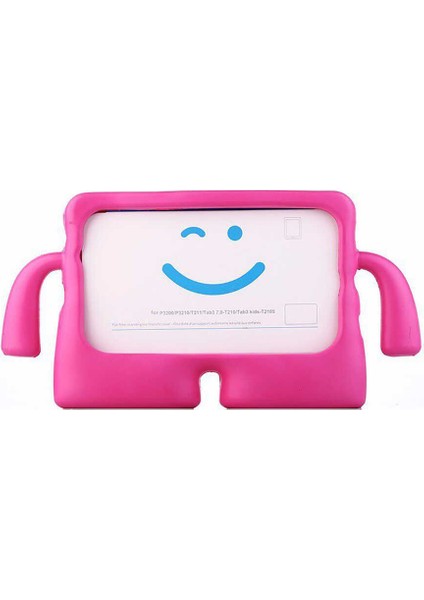 Galaxy Tab A8 10.5 SM-X200 (2021) Htstore Çocuk Standlı Tablet Kılıf-Pembe Koyu
