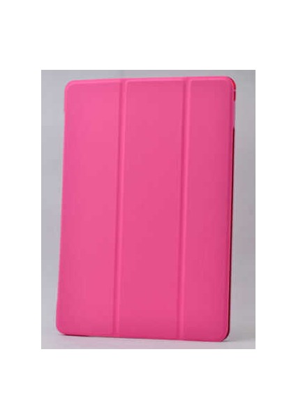 iPad 9.7 2018 (6.nesil) Htstore  Smart Kapak Standlı 1-1 Kılıf-Pembe Koyu