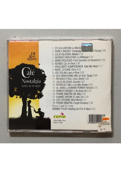 Cafe Nostalgia Love Actually 19 Love Songs CD (Orjinal Dönem Baskı)