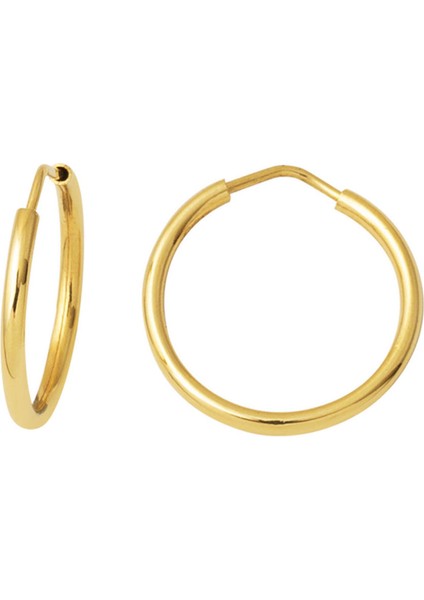 Altın Halka Küpe 14 Ayar 1,5 Cm. Çaplı