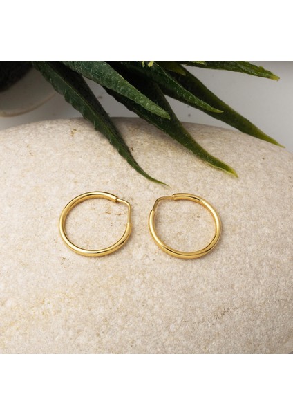 Altın Halka Küpe 14 Ayar 1,5 Cm. Çaplı modelleri