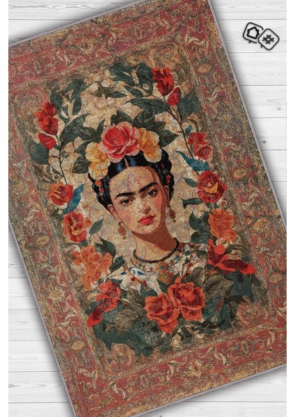 Frida Kahlo,Modern Çiçek Desenli Art Deco Vintage Halı,Çok Renkli Maksimalist Halı fiyatları