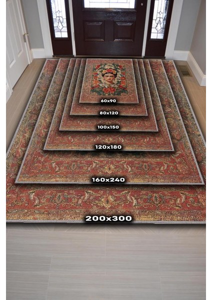 Frida Kahlo,Modern Çiçek Desenli Art Deco Vintage Halı,Çok Renkli Maksimalist Halı indirimleri