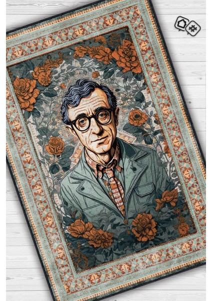 Woody Allen ,Modern Çiçek Desenli Art Deco Vintage Halı,Çok Renkli Maksimalist Halı fiyatları
