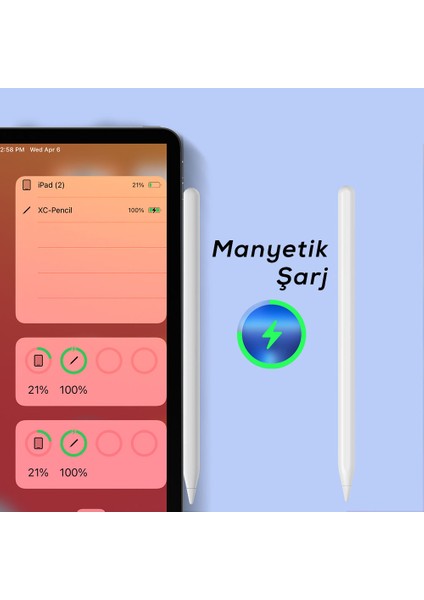 Pencil 11 Palm-Rejection Magnetik Şarj ve Eğim Özellikli Dokunmatik Ipad Çizim Kalemi