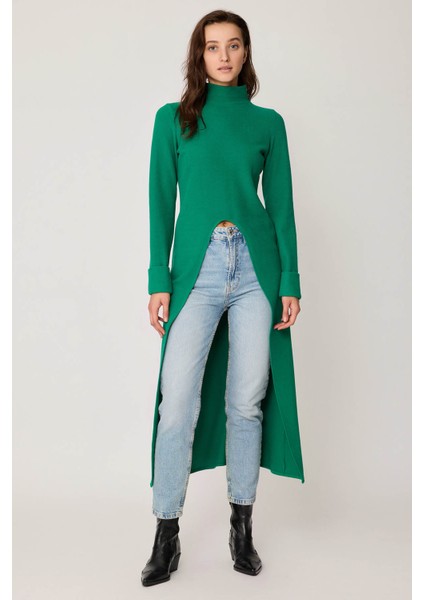 Derin Yırtmaçlı Örme Bluz modelleri