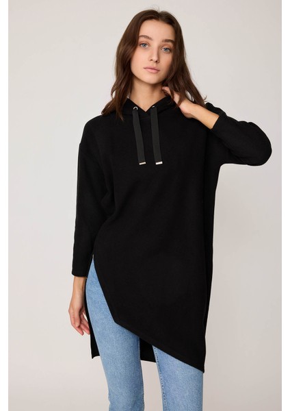 Yanı Yırtmaçlı Kapüşonlu Elbise fiyatları