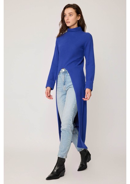Derin Yırtmaçlı Örme Bluz modelleri