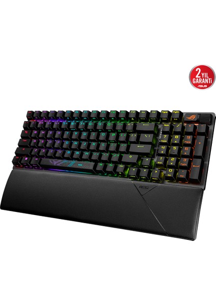 ASUS ROG STRIX SCOPE II 96 Wireless Q TR Oyuncu Klavyesi 3 Farklı Bağlantı (2.4GHz RF, BT, Kablolu) ROG NX SNOW Mekanik Switch AURA SYNC RGB, Bilek destekli