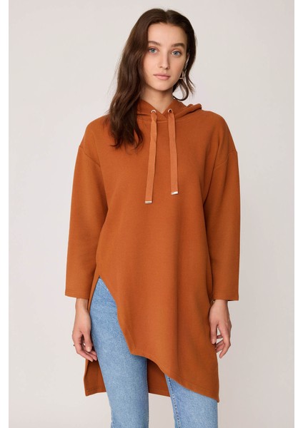 Yanı Yırtmaçlı Kapüşonlu Elbise modelleri