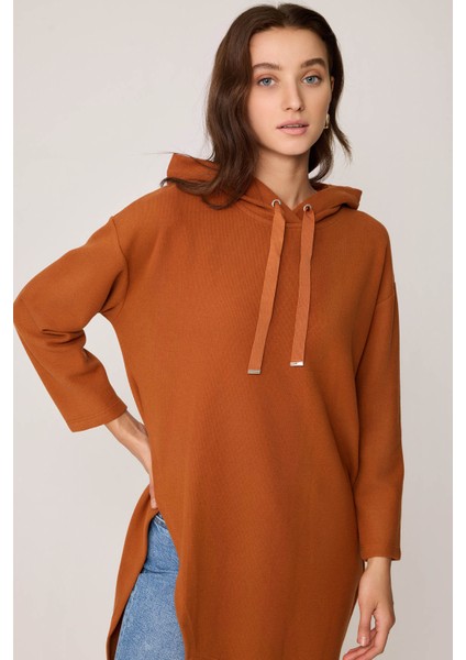 Yanı Yırtmaçlı Kapüşonlu Elbise fırsatları