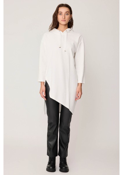 Yanı Yırtmaçlı Kapüşonlu Elbise modelleri