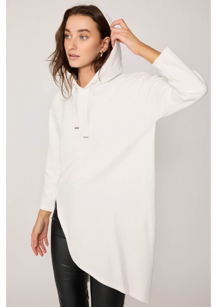 Yanı Yırtmaçlı Kapüşonlu Elbise fırsatları