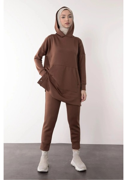 Büyük Cepli Yanları Düğmeli Scuba Tesettür Takım fiyatları