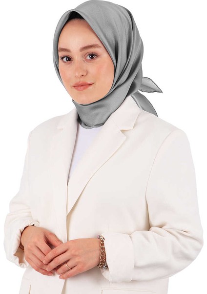 Gri Düz Renk Twill Ipek Eşarp fiyatları