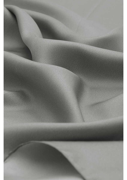 Gri Düz Renk Twill Ipek Eşarp modelleri