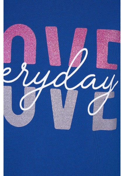Love Baskılı Kız Çocuk Sweatshirt