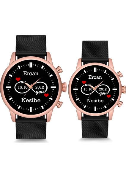 Me You Isimli ve Tarihli Çift Sevgili Kol Saatleri