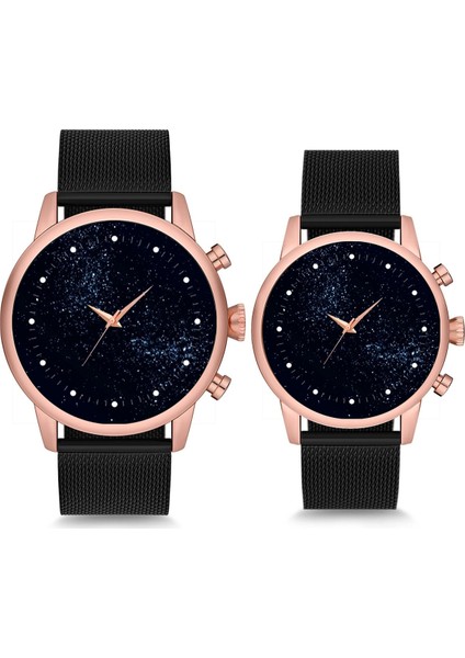 Çift Saatleri Sevgili Saati Sade Gece Tasarım Çift Kol Saati