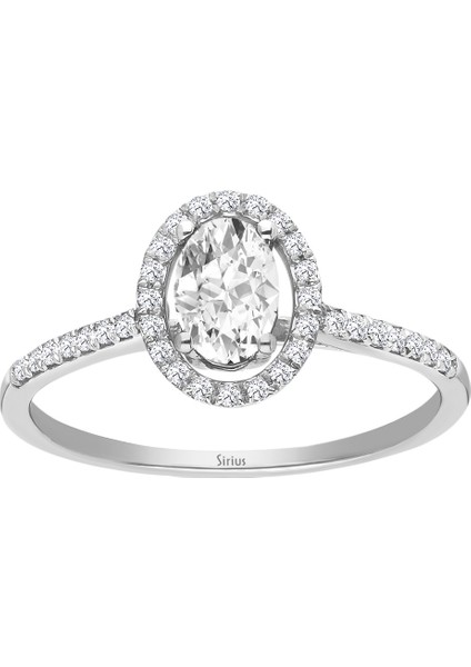 Pırlanta ve Oval Beyaz Topaz Taşlı Arusha Yüzük 0423R0212 fiyatları