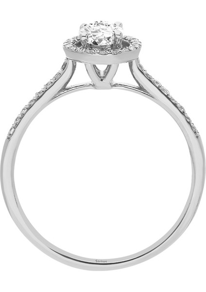 Pırlanta ve Oval Beyaz Topaz Taşlı Arusha Yüzük 0423R0212 modelleri