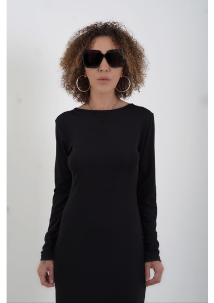 Siyah Paris Maxi Elbise