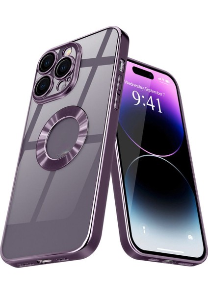 Apple iPhone 11 Pro Max Kılıf Logo Gösteren Parlak Kenarlı Kamera Lens Korumalı Şeffaf Omega Silikon Kapak