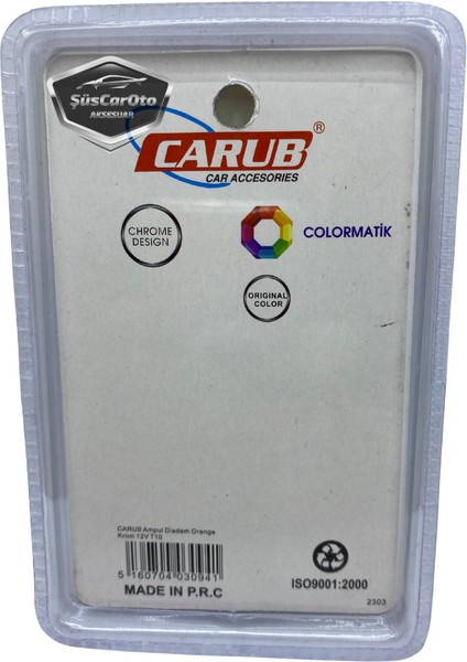 Carub Diadem Ampul Krom Amber Park Ampulü T10 WY5W 12V Turuncu Işık Colormatik 2'li Takım fırsatları