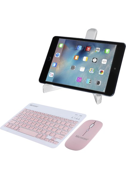 Xiaomi Mi Pad 5 Tablet Çanta + Bluetooth Klavye + Mouse + Tablet Standı - Pembe AL8127