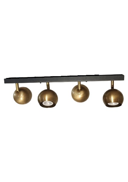 Metal Modern 4 Lü Eskitme Kaplama Masa Üstü Siyah LED Spot 180 Derece Hareketli Avize Günışığı Ampullü fiyatları