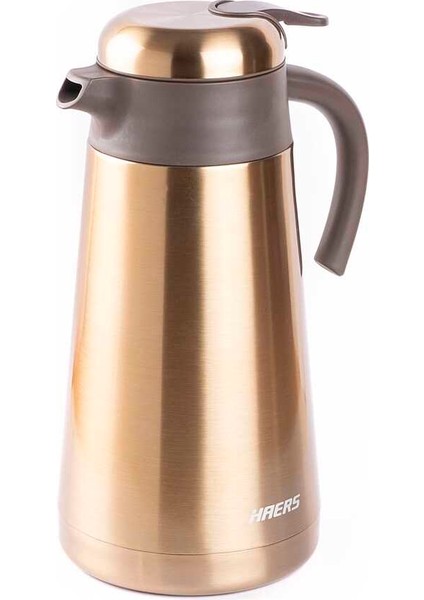 006-01-GOLD Paslanmaz Çelik Çay Termosu 2.2lt Haers HK22009RG