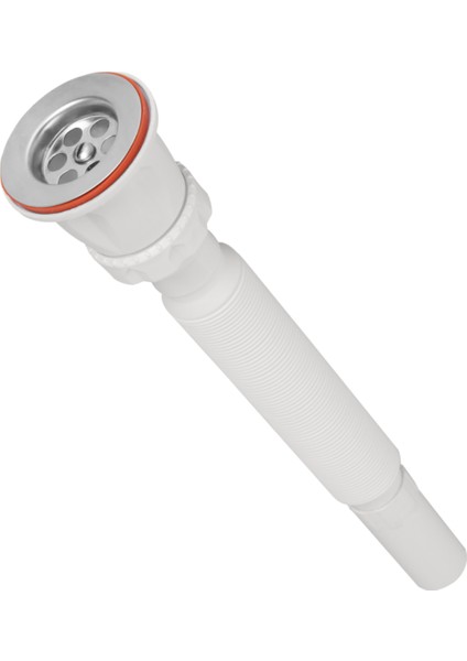 Pls Ø32X70 mm Parçalı Lüks Paslanmaz Körüklü Sıfon Kısa