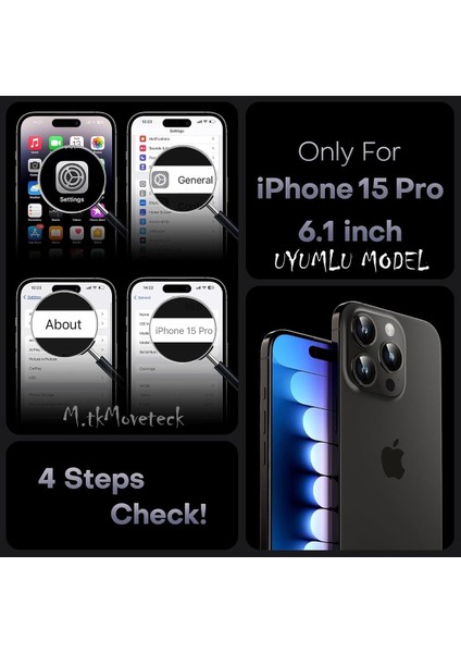 MTK Moveteck Apple Iphone 15 Pro Kılıf Kamera Korumalı