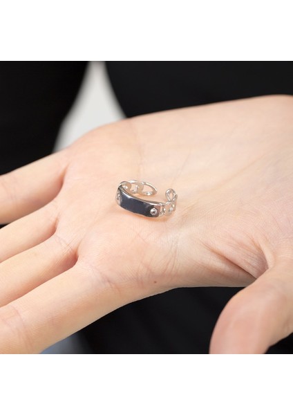 Zirkon Taşlı Zincir Tasarım Silver Renk Free Size Kişiye Özel Isim/harf Yazılı 925 Ayar Gümüş Kadın Yüzük fırsatları