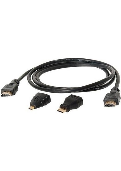 1.5 M 1.4V HDMI Kablo + Mini Micro Uç 3in1 Çevirici Dönüştürücü Adaptör Kablosu