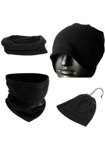 Unisex Terletmez Kumaş İkisi Bir Arada Boyunluklu Polar Bere fiyatları