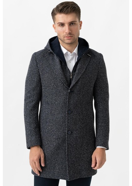Ancona 4024 Slim Fit Kapüşonlu Ceket Yaka Pamuklu Kaban Laci