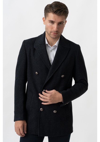 Trento K290 Kruvaze Yaka Slim Fit Pamuklu Kaban Laci