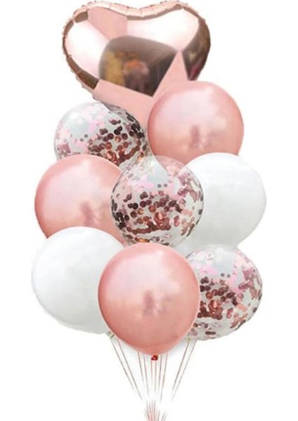 Rose Kalpli Konfetili Bride To Be Bekarlığa Veda Doğum Günü Balon Set