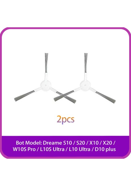 Dreame S10/S20/X10/X20/W10S Pro/ L10S Ultra /L10 Ultra/ D10 Plus Robot Elektrikli Süpürge Için Yan Fırça (Yurt Dışından)