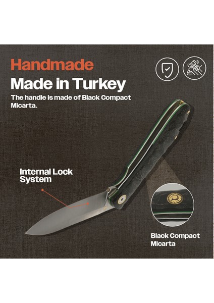 El Yapımı Kamp Çakısı-Outokumpu 4116 Çelik - T20 4116 Siyah