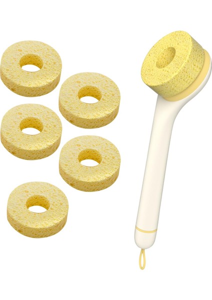 Soyma Alet Plakalı Tencere Fırçası Mutfak Tezgahı Kaseler El ile Bulaşık Fırçası 6 Fırça Başlığı (Yurt Dışından)